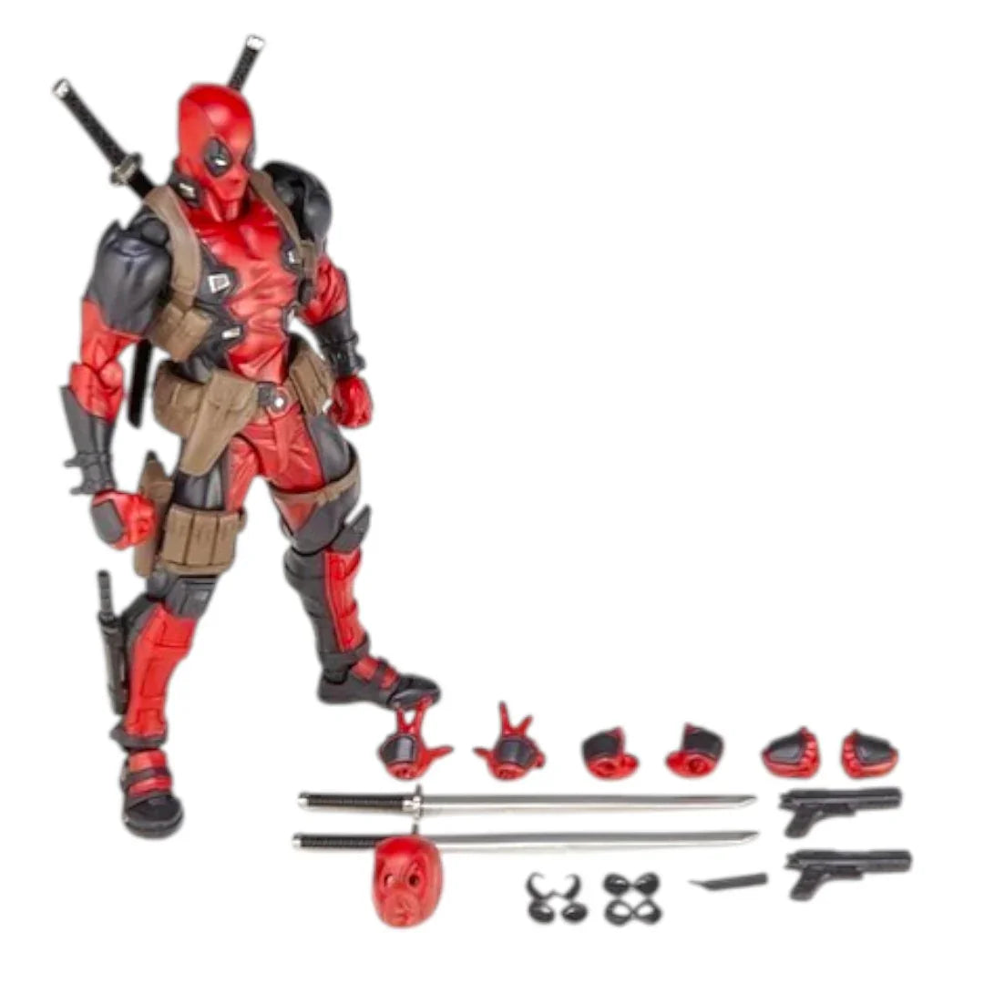 Amazing Yamaguchi Revoltech Deadpool Action Figure – Marvel Comics Collectible with Accessories 6 Inch | Kaiyodo Super Articulated Figure