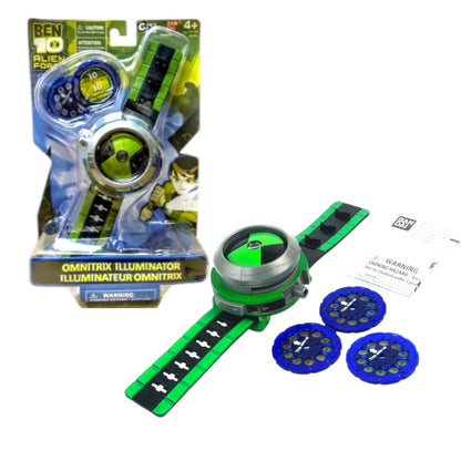Ben 10 Alien Force Omnitrix Illuminator Watch Toy – Light-Up Role Play Gadget with Alien Discs | Ben 10 Kids Toy