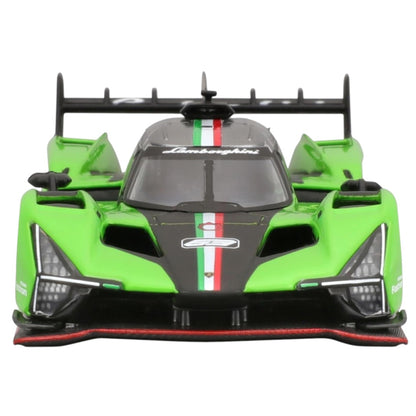Bburago 1:43 Lamborghini SC63 Green Race Car Diecast Model – Premium Racing Series with Display Case