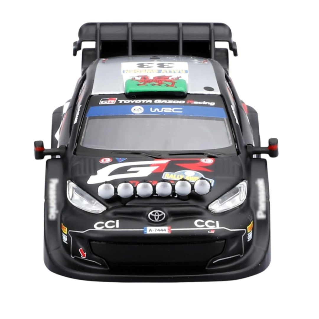 Bburago 1:43 Toyota GR Yaris Rally1 Hybrid No.33 Diecast Model – WRC Rally Racing Car with Display Case