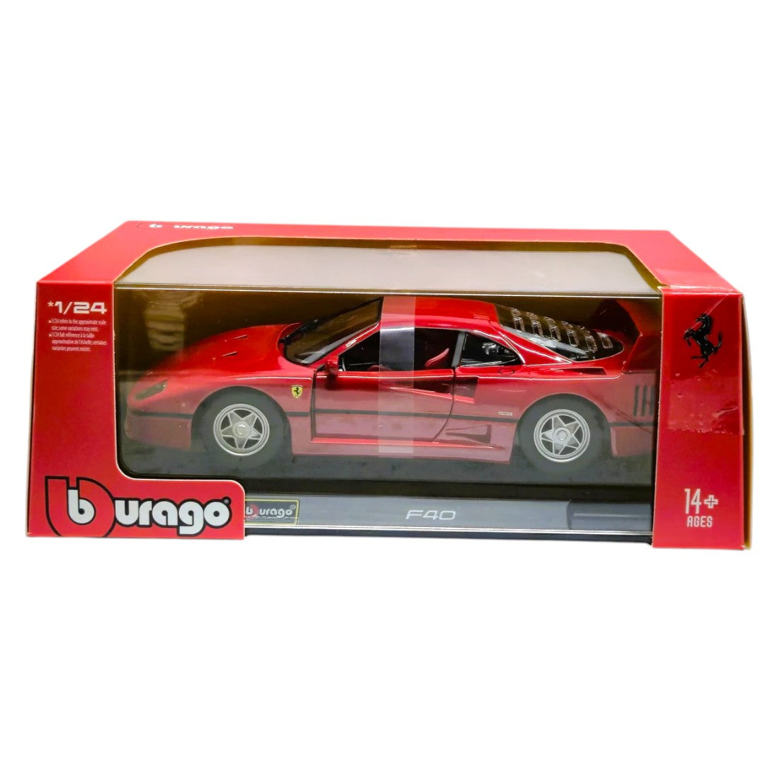 Bburago 1:24 Ferrari F40 Red Diecast Model Car – Classic Ferrari Supercar Collectible