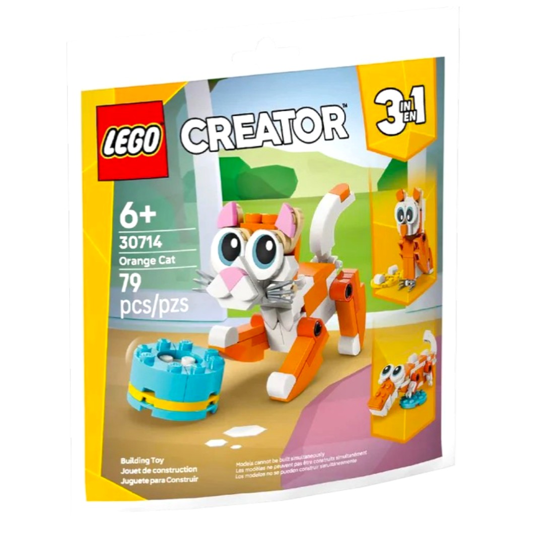 LEGO 30714 Creator 3-in-1 Orange Cat Building Set – 79 Pieces Animal Toy
