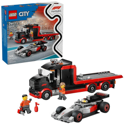 LEGO 60493 City F1 Display Truck with Audi F1 Race Car – 508 Pieces Formula 1 Transport Set