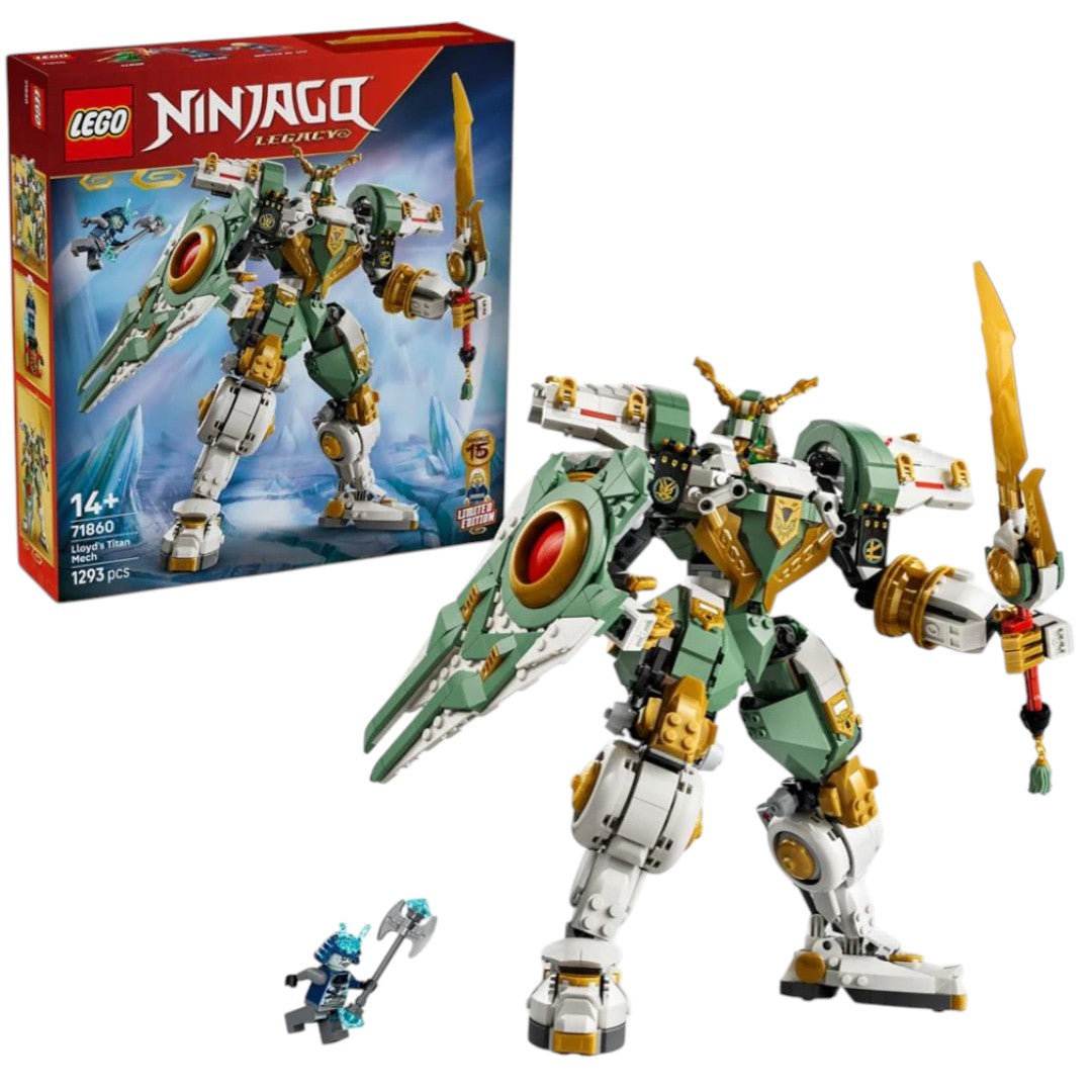 LEGO 71860 Ninjago Legacy Lloyd’s Titan Mech Building Set – Large Action Mech with Sword, 1293 Pieces