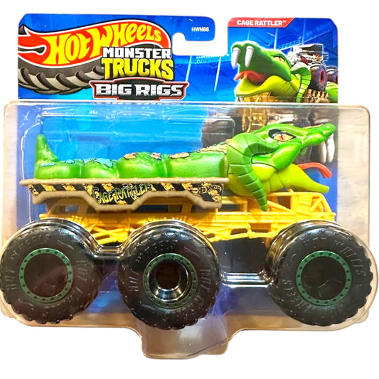 Hot Wheels Monster Trucks Big Rigs Cage Rattler – Snake-Themed Giant Truck Toy