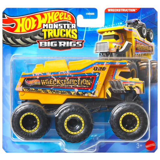 Hot Wheels Monster Trucks Big Rigs Wreckstruction – Construction Dump Truck Monster Vehicle Toy