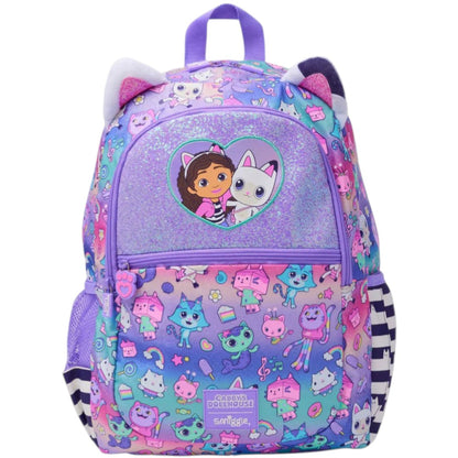 Smiggle Gabby’s Dollhouse Backpack for Kids (42cm)  – Glitter School Bag with Cat Ears & Front Pocket