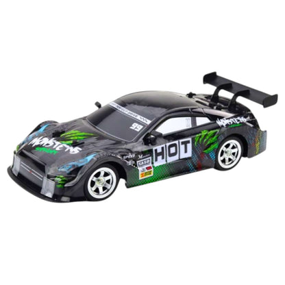 4WD RC Drift Car with Lights – 2.4GHz High-Speed Remote Control Racing Car (30KM/H, Rechargeable, Black Edition)