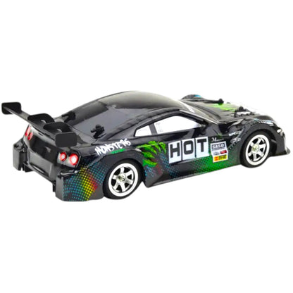 4WD RC Drift Car with Lights – 2.4GHz High-Speed Remote Control Racing Car (30KM/H, Rechargeable, Black Edition)