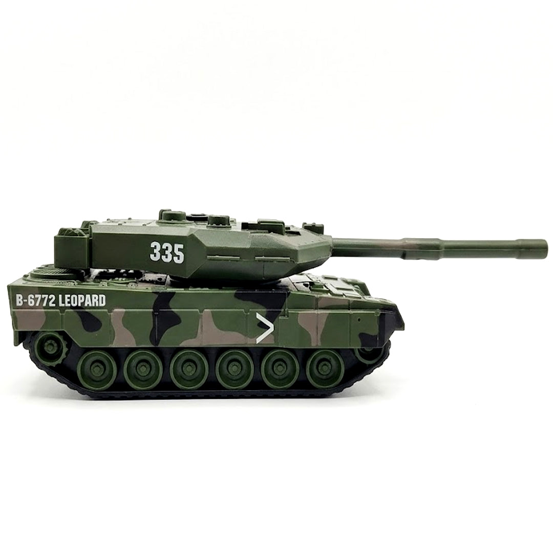 MetalHot Military Tank Die-Cast Model 1:43 Scale – B-6772 Leopard Army Tank Collectible