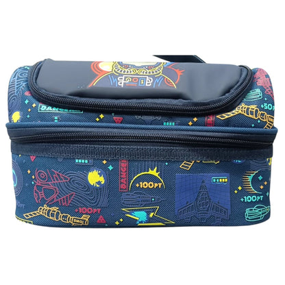Smiggle Space Print Double Decker Lunch Bag – Insulated Kids Lunch Box Bag with Handle