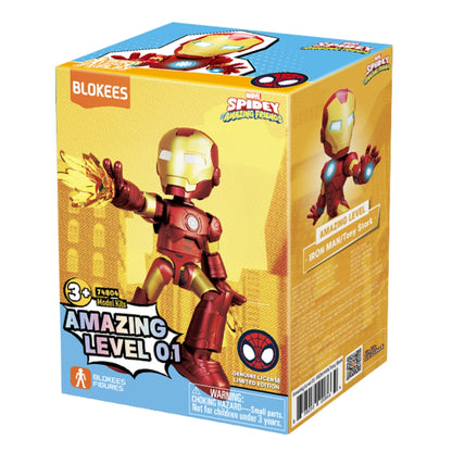 Blokees 74804 Marvel Spidey & His Amazing Friends Iron Man Buildable Figure – Amazing Level 01 Model Kit (Ages 3+)