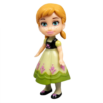 Frozen Mini Anna Doll (8 cmm)  – Disney Princess Collectible Figure with Articulated Arms (Classic Dress)
