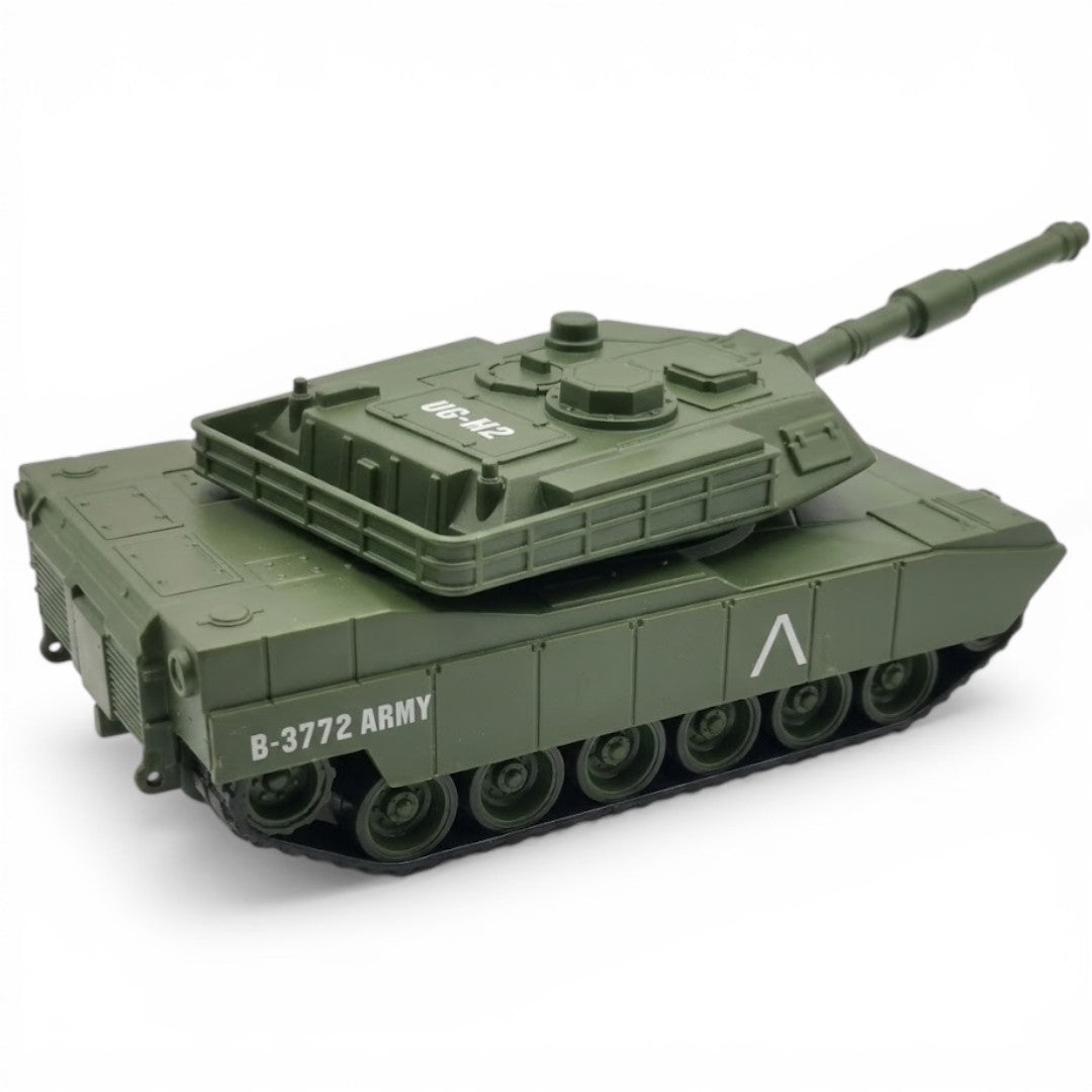 Die-Cast Army Tank Model 1:32 Scale – B-3772 Army Military Battle Tank Toy with Rotating Turret