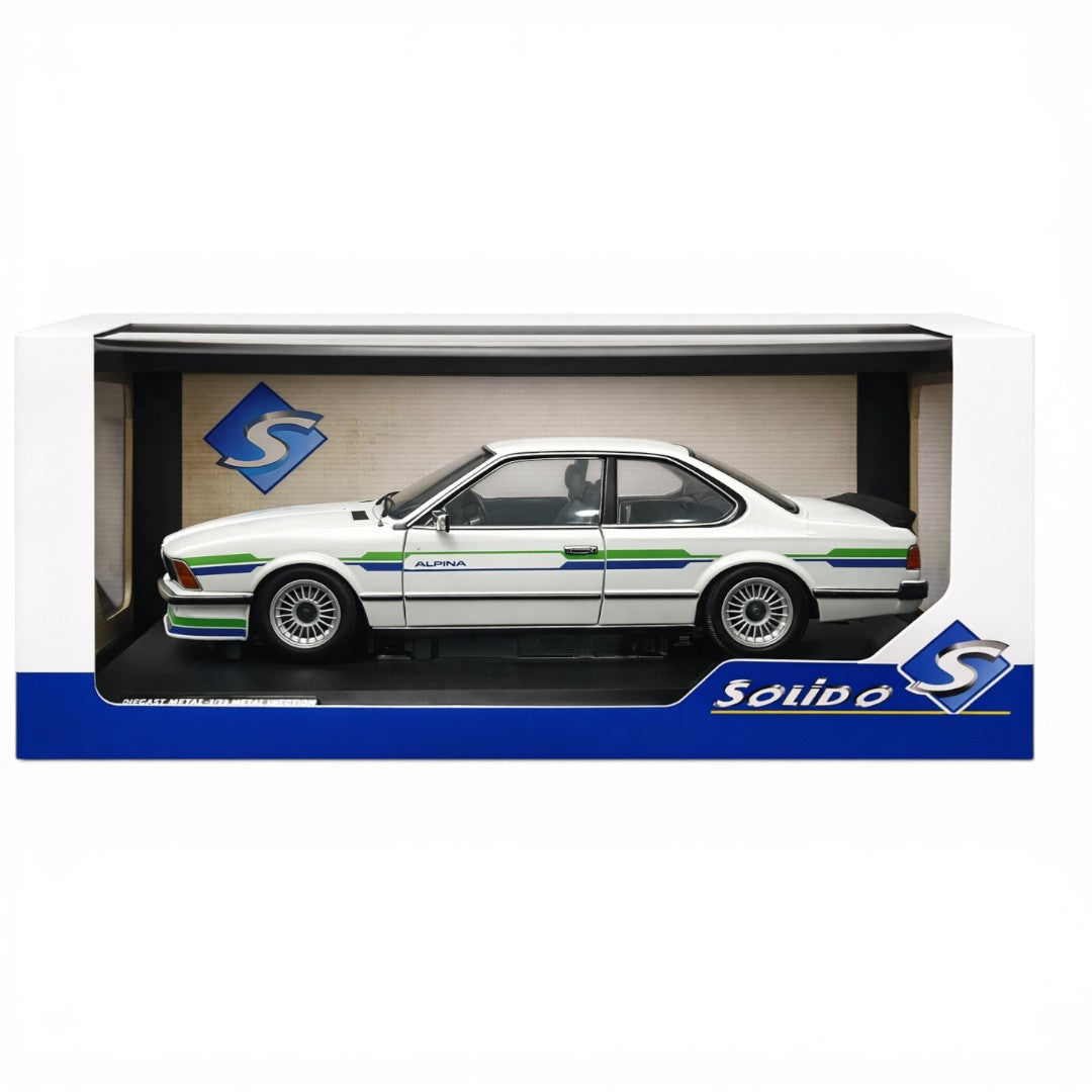 Solido 1:18 BMW Alpina B7 Turbo (E24) Coupe Die-Cast Model Car – White Collector Scale Classic Performance Car