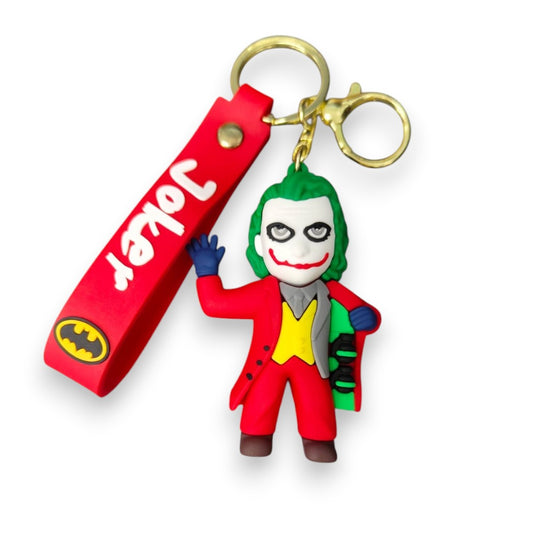 Joker Character PVC Keychain with Strap – Comic Villain Keyring for Fans