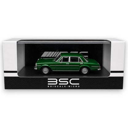 BSC 1:64 Mercedes-Benz 300SEL 6.8 AMG  W109 Green Diecast Car – Collectible Scale Car with Display Case (Green)