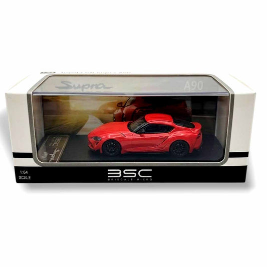 BSC 1:64 Toyota GR Supra A90 Red Diecast Model Car – Collectible Scale Car with Display Case