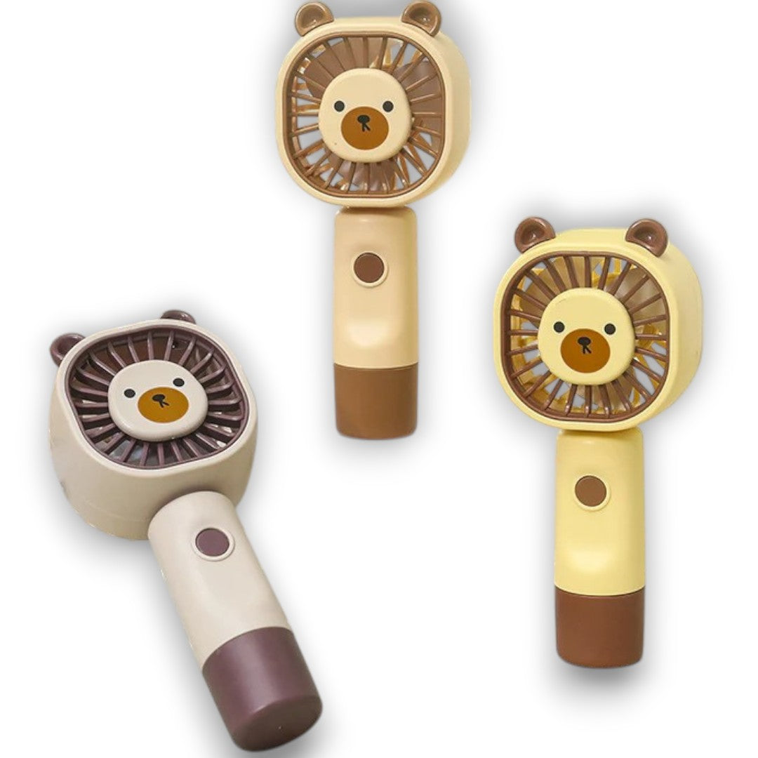 Portable Handheld Mini Fan – Cute Bear Design Personal Cooling Fan for Travel, Office & Outdoor Use (Pack of 1)
