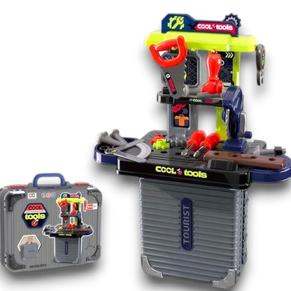 Portable Tool Set Playset – Kids Workshop Tool Kit with Carry Case & Accessories (3+ Years)
