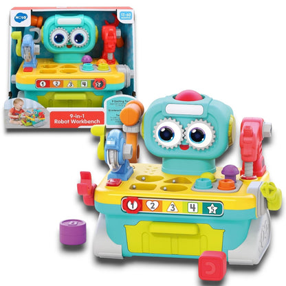 Hola 9-in-1 Robot Workbench Tool Set for Kids – Interactive Learning Toolbox with Tools, Shapes & Activities (12–60 Months)