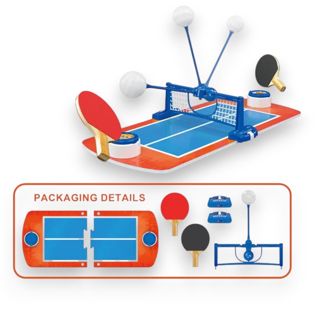 SIMARR Tabletop Ping Pong Game Set for Kids – Mini Indoor Table Tennis Toy with Paddles, Net & Balls | Family Sports Game |