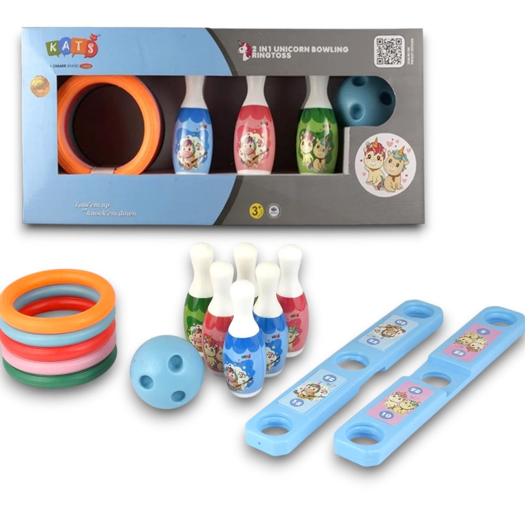 Kats from The House of Simarr | 2 in 1 Unicorn Bowling and Ring Toss for Kids Ages 5 and up
