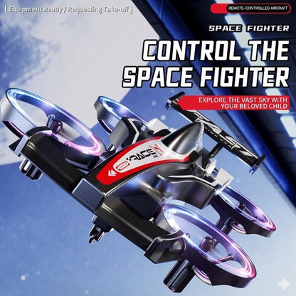 2-in-1 RC Flying Car Drone Toy – 2.4GHz Mini Flying Stunt Car with LED Lights, Indoor Quadcopter for Kids