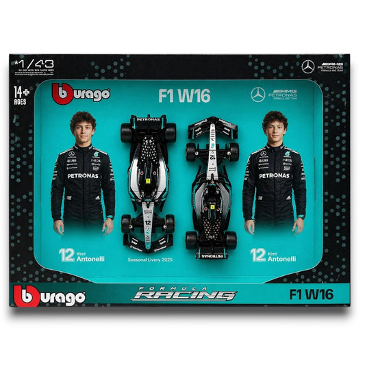Bburago 1:43 Mercedes-AMG F1 W16 #12 Kimi Antonelli Formula 1 Die-Cast Model | Formula Racing Collectible