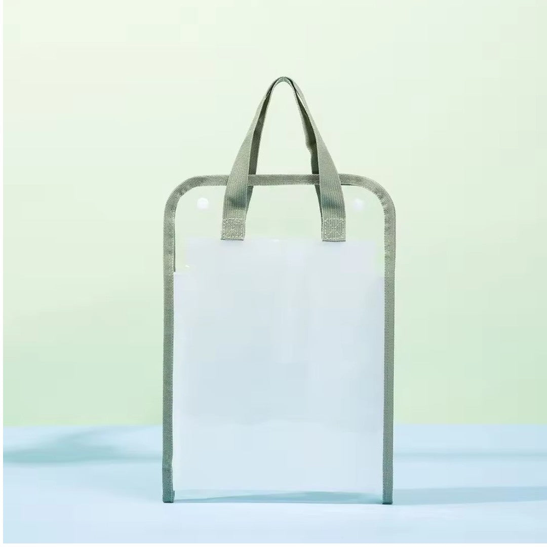 Transparent A4 Document Storage Bag with Handle – Clear File Organizer with 13 Layer Folder for School & Office