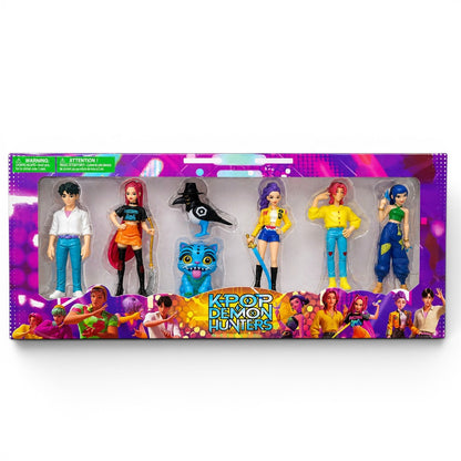 KPOP Demon Hunters Action Figure Set – (11cm) Anime Style Character Toy Collection for Kids (7 Figures + Accessories)