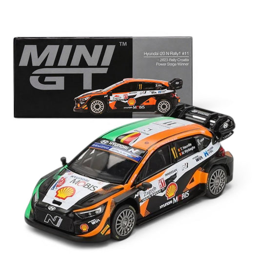 Mini GT 1:64 Hyundai i20 N Rally1 #11 – 2023 Rally Croatia Power Stage Winner Diecast Model Car