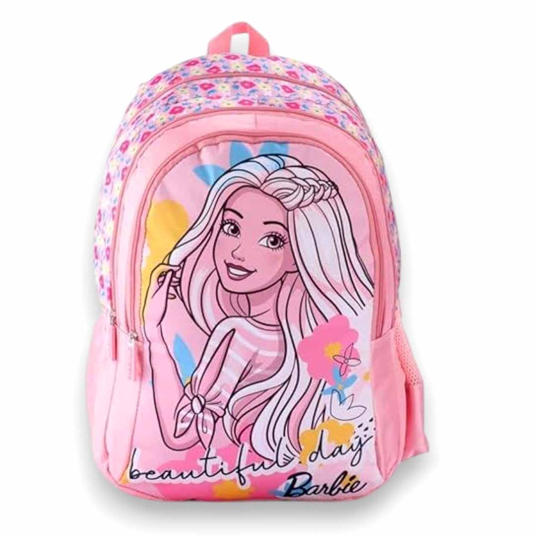 Striders Barbie School Backpack – 16 Inch Beautiful Days Pink Girls School Bag with Multiple Compartments