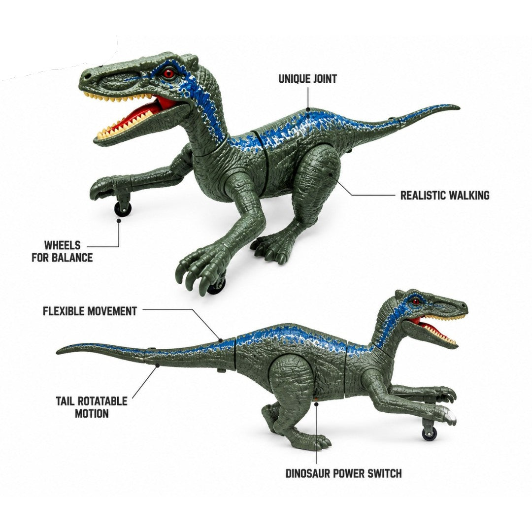 2.4GHz Remote Control Pyro Raptor Dinosaur Toy with Light, Sound & Mist Spray – RC Walking Dinosaur with Realistic Action for Kids