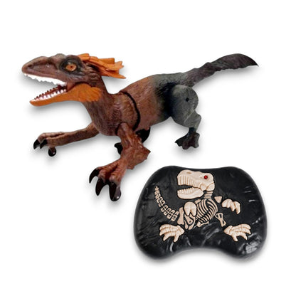 2.4GHz Remote Control Walking Dinosaur Toy with Mist Spray, LED Lights & Roaring Sound – RC Raptor Dinosaur for Kids