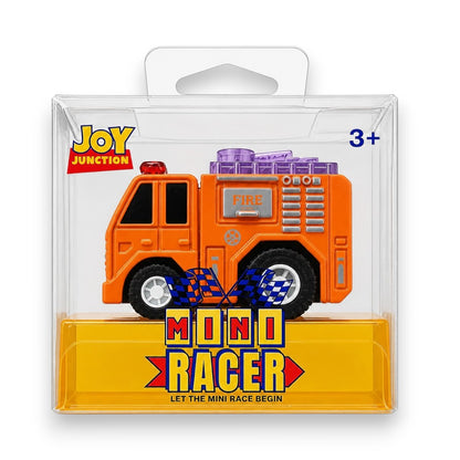Joy Junction Mini Racer Fire Truck 1:64 Scale Pull Back Toy – Friction Powered Emergency Vehicle for Kids (3+ Years)