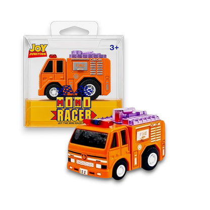 Joy Junction Mini Racer Fire Truck 1:64 Scale Pull Back Toy – Friction Powered Emergency Vehicle for Kids (3+ Years)