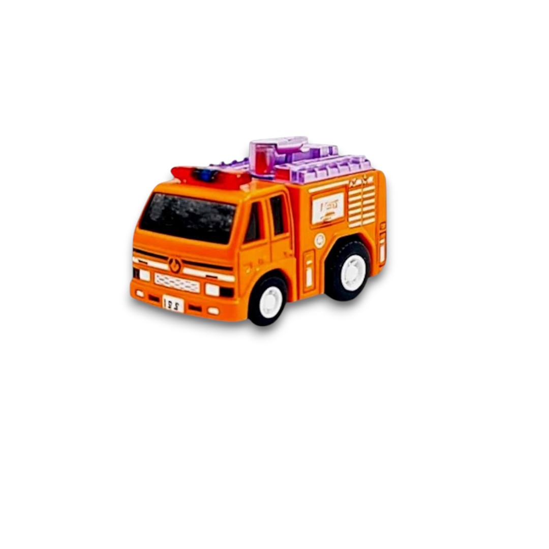 Joy Junction Mini Racer Fire Truck 1:64 Scale Pull Back Toy – Friction Powered Emergency Vehicle for Kids (3+ Years)