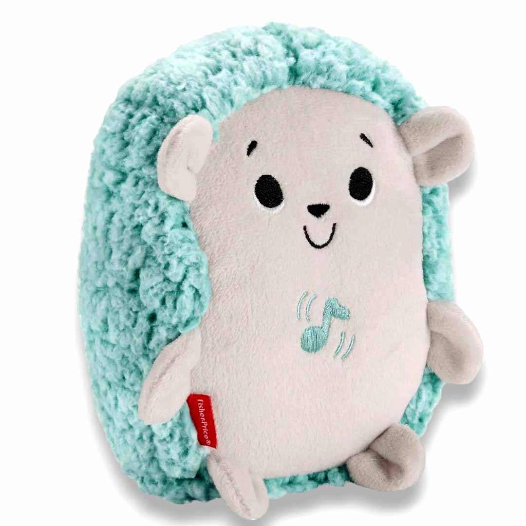 Fisher-Price Baby Hedgehog Musical Comforter Toy with Soothing Vibrations – Soft Plush Newborn Sleep Companion (Blue)