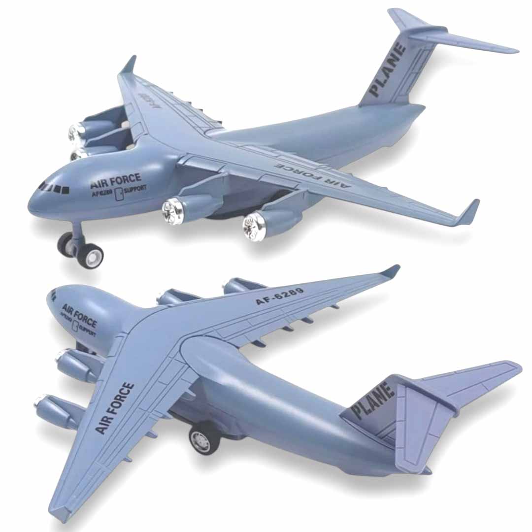 Military Plane 1:500 Scale Die-Cast Aircraft Toy | Air Force Cargo Airplane Model with Rolling Wheels | Collectible Toy Plane for Kids