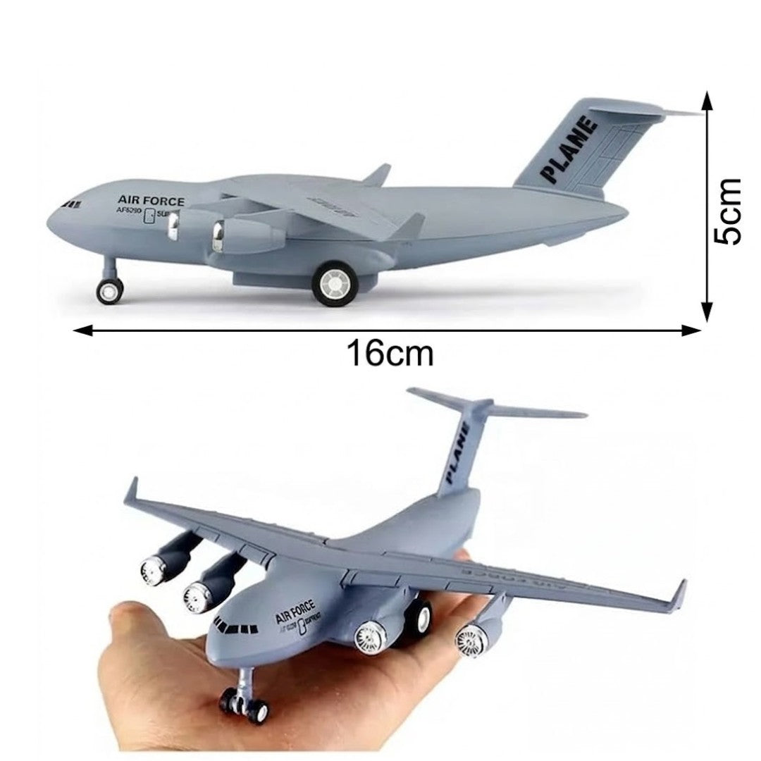 Military Plane 1:500 Scale Die-Cast Aircraft Toy | Air Force Cargo Airplane Model with Rolling Wheels | Collectible Toy Plane for Kids