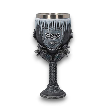 Game of Thrones Winter Is Coming Stark Goblet Chalice | 17 cm Fantasy Collectible Drinkware