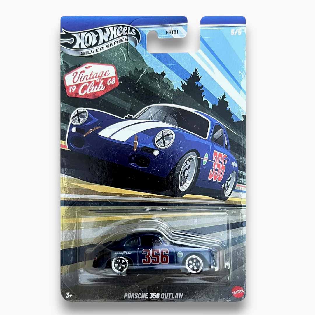 Hot Wheels Silver Series Porsche 356 Outlaw Vintage Club ’68 Die-Cast Car | 1:64 Scale Collectible