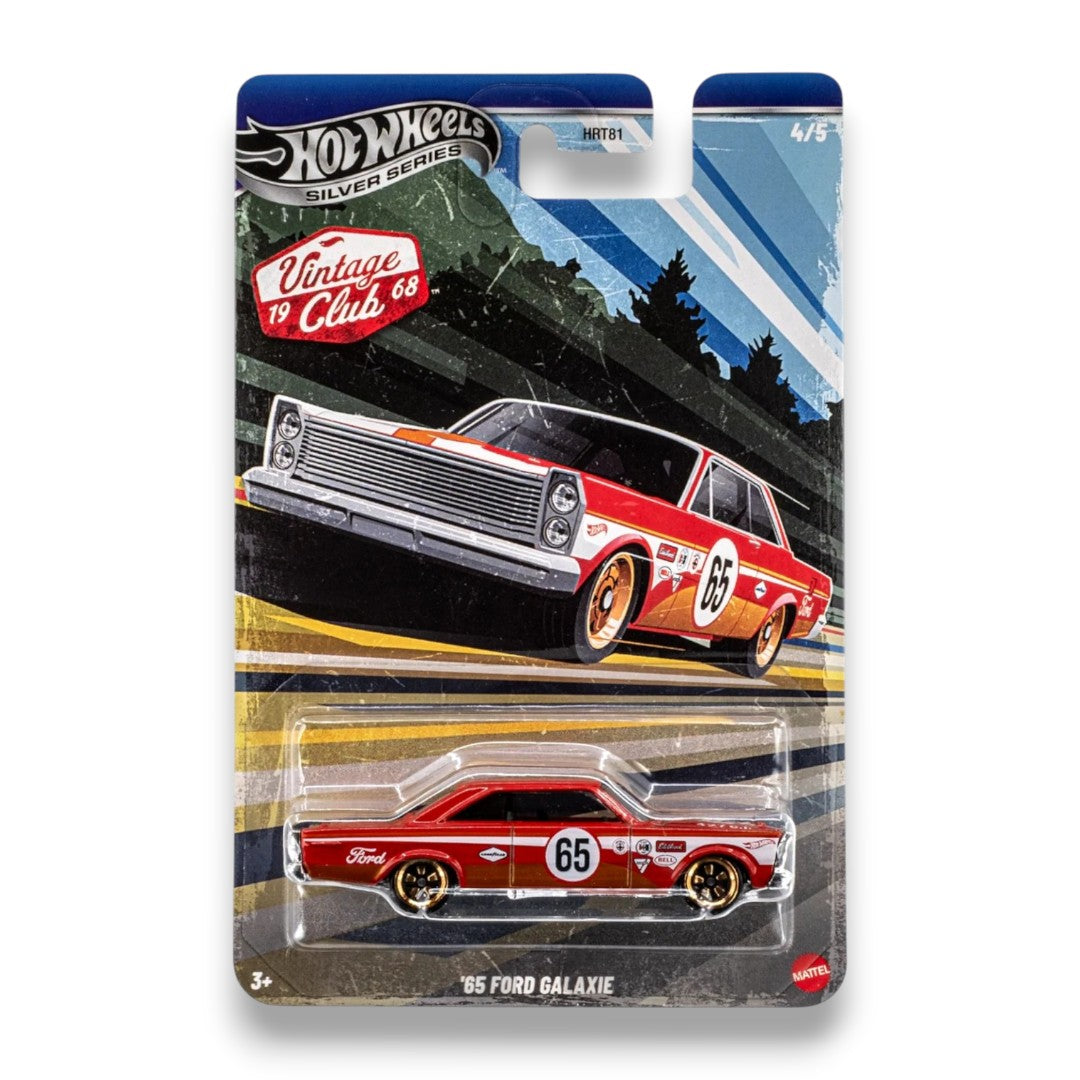Hot Wheels Silver Series ’65 Ford Galaxie Vintage Club ’68 Die-Cast Car | 1:64 Scale Collectible