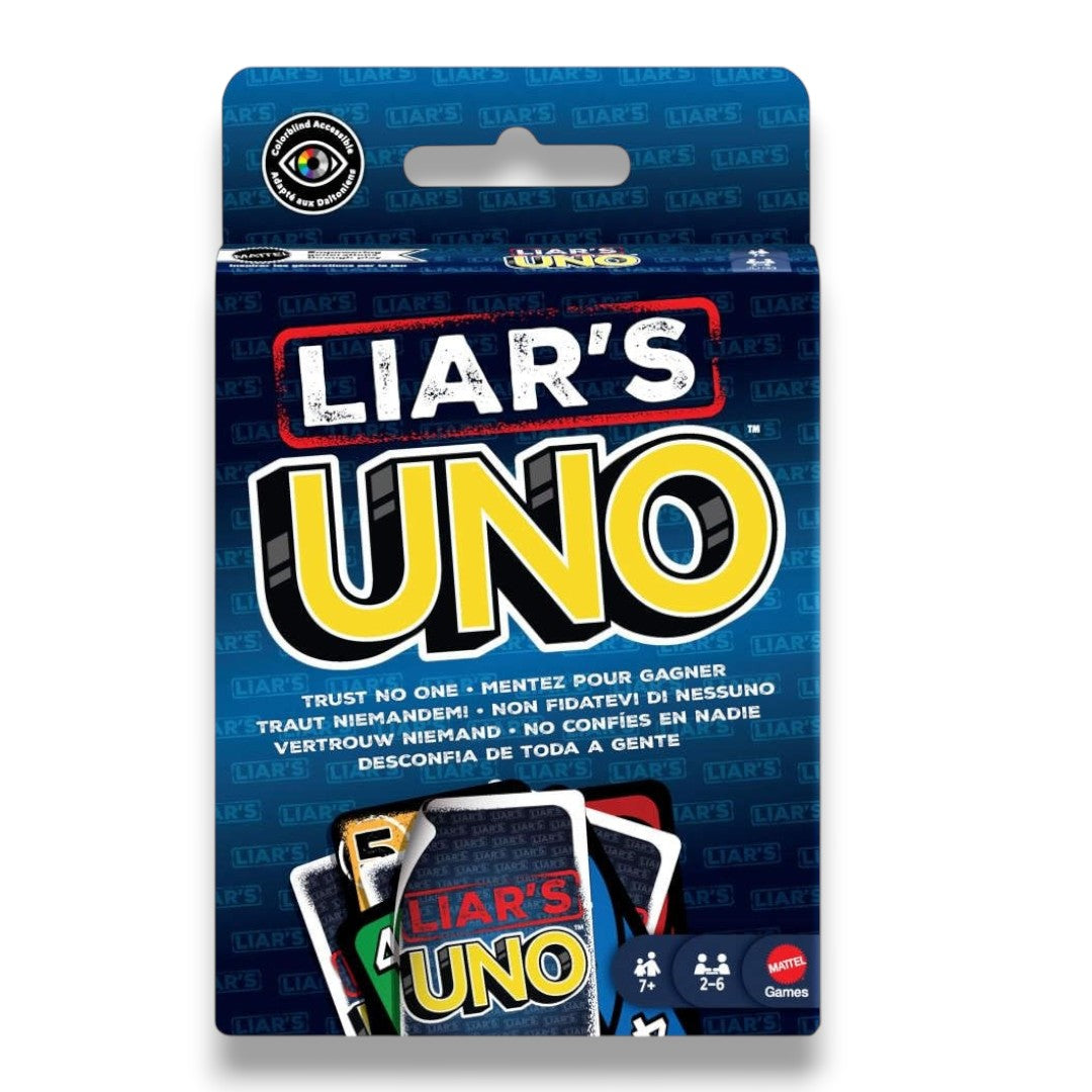 Mattel Games Liar’s UNO Card Game for Adults, Kids, Families, Parties & Game Nights, Travel Fun, Outwit Other Players with Bluffing & Trickery