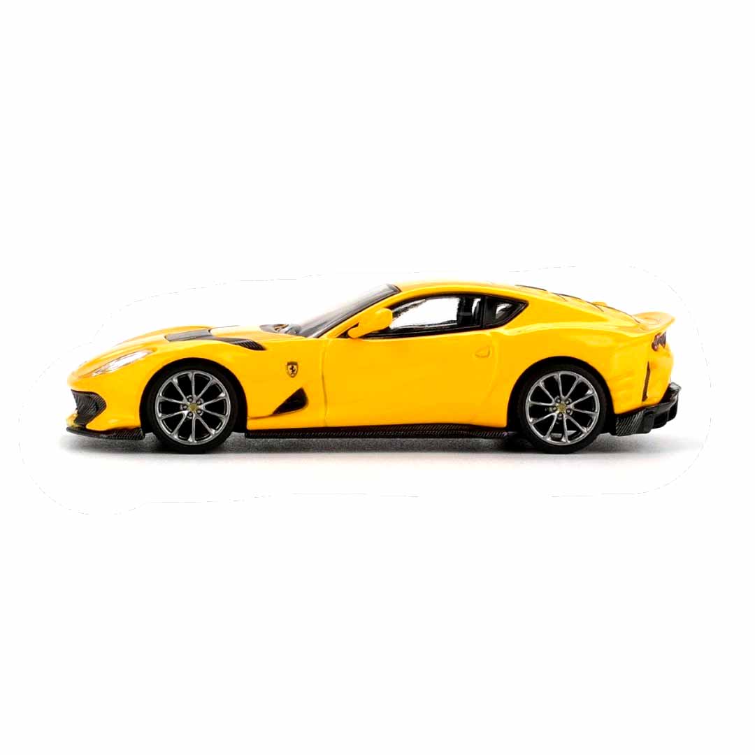 BBR Models 1:64 Ferrari 812 Competizione Die-Cast Model Car – Giallo Modena Yellow Collectible Sports Car Miniature