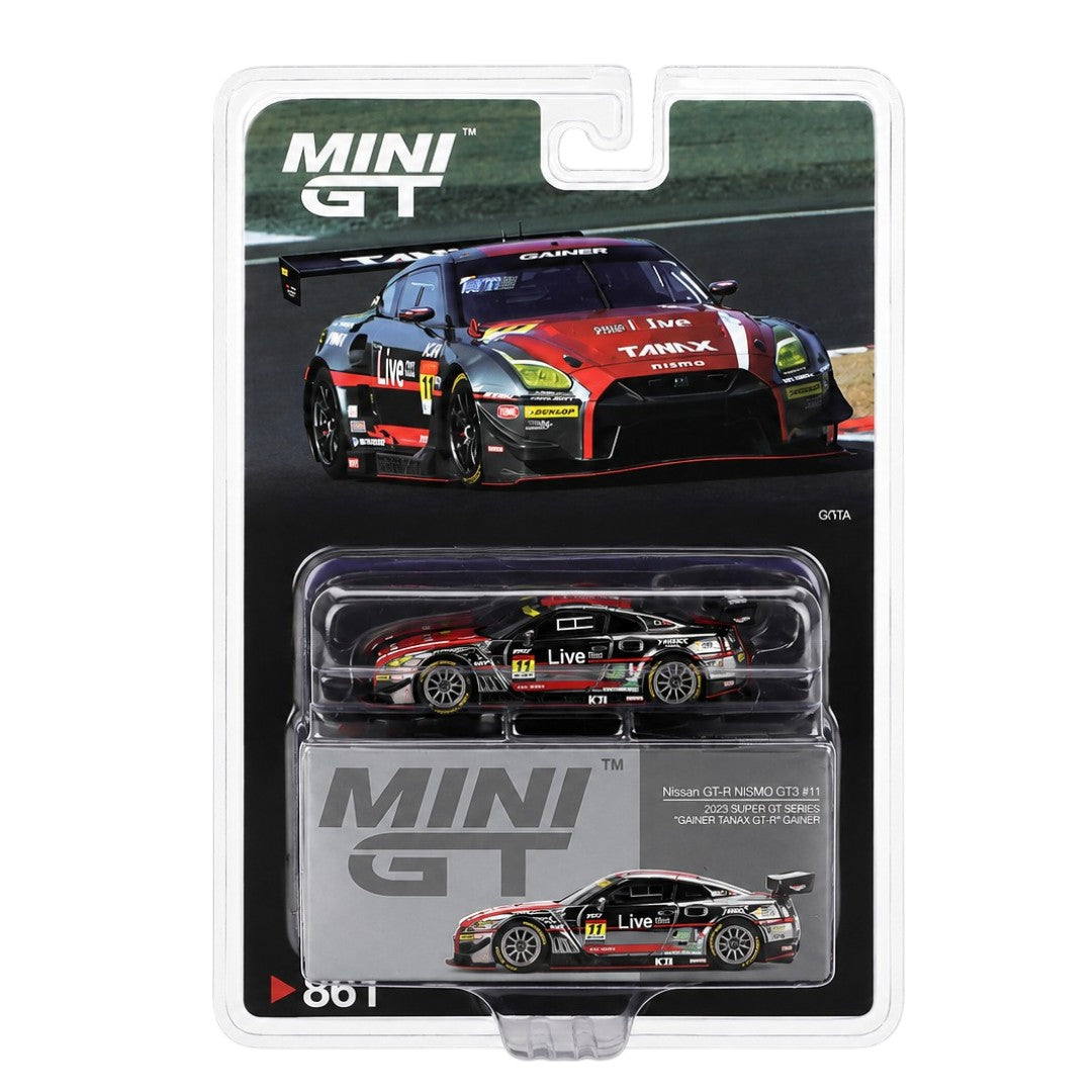 Mini GT 1:64 (Blister Pack) Nissan GT-R NISMO GT3 #11 2023 SUPER GT Series GAINER TANAX GT-R Diecast Model Car