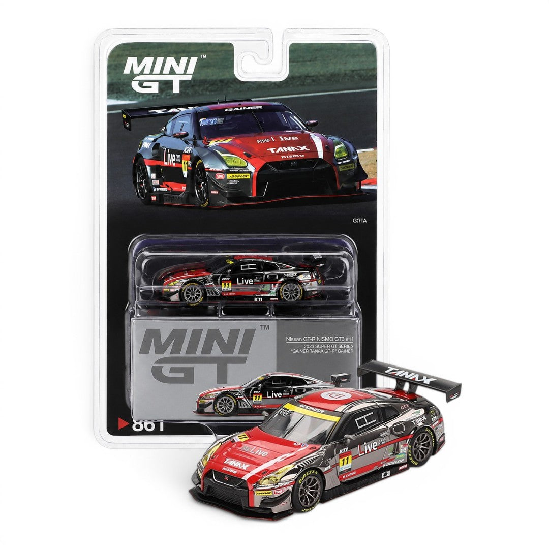 Mini GT 1:64 (Blister Pack) Nissan GT-R NISMO GT3 #11 2023 SUPER GT Series GAINER TANAX GT-R Diecast Model Car