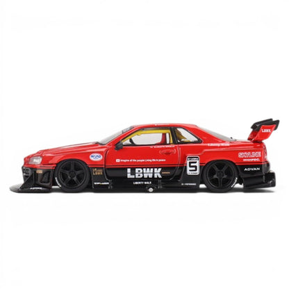 Mini GT 1:64 (Blister Pack) Nissan LB-ER34 Super Silhouette Skyline Red/Black LBWK Diecast Model Car