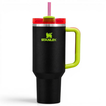 STANLEY Quencher H2.0 FlowState Tumbler 30 oz (887 ml) Neon Black Insulated Stainless Steel Travel Mug with Handle & Straw